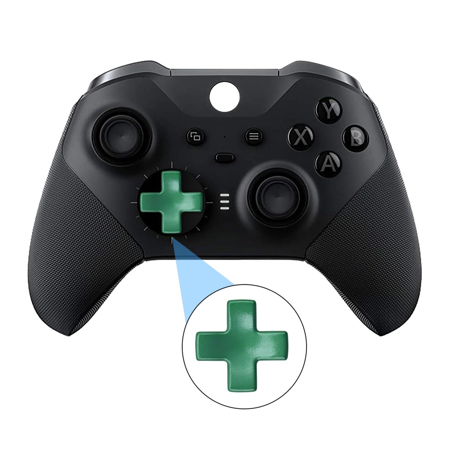 Replacement Thumbsticks, D-pad, Paddles Trigger Buttons for Xbox One Elite Controller Series 2 & Elite Series 2 Core Controller (E-10IN1-Green)