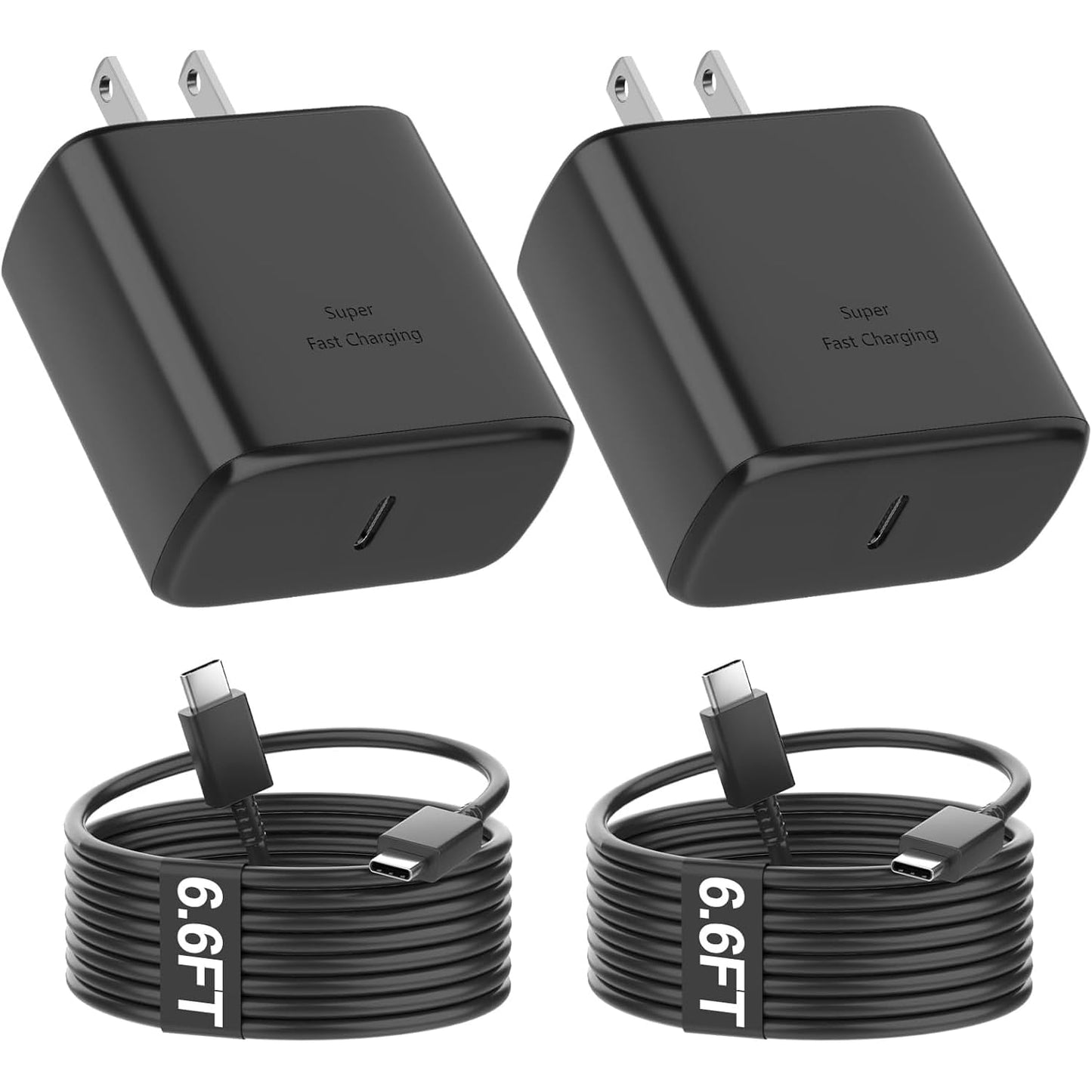 Samsung 45W Super Fast Charger,USB C Android Phone Charger Fast Charging Block &6.6FT USBC to USBC Cable 2Pack for Galaxy S26 Ultra/26+/S25