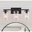 Fabulis Vanity Light with 3-Light Classic Bathroom Light Fixtures Modern Wall Light with Clear Glass Shade Elegant Wall Sconce for Mirror Bedroom