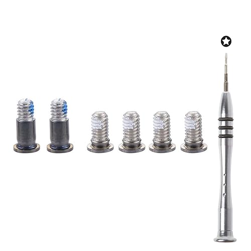 Bfenown 6pcs/Set Bottom Case Screws + 1pcs 5 Point Pentalobe Screwdriver for MacBook Pro Retina 15-inch A1707 (Touch Bar) 2016-2018, A1990 2018