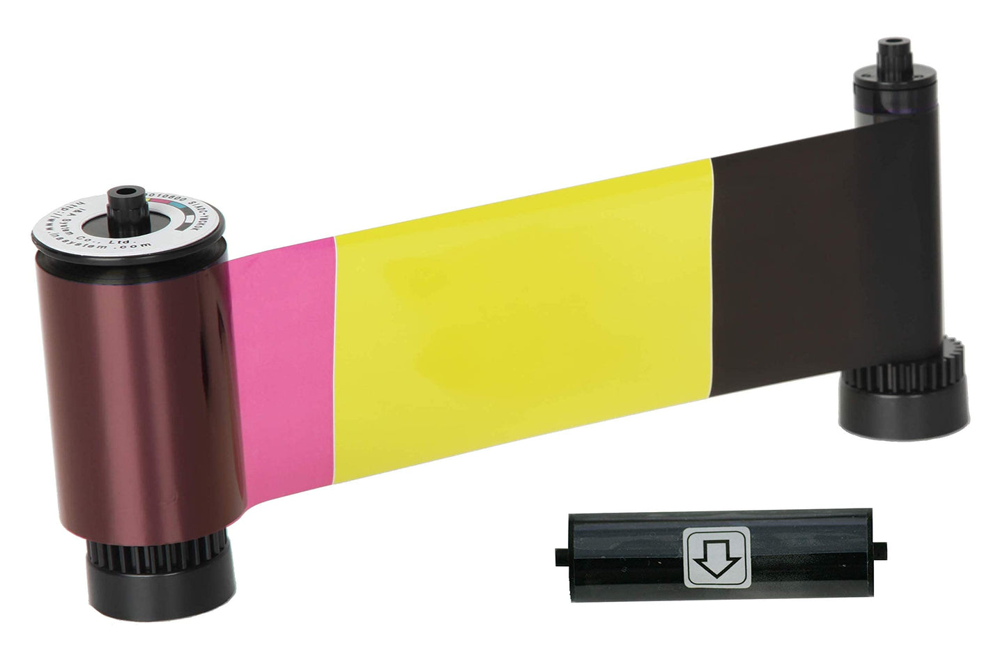IDP Genuine SMART-31 & SMART-51 Series Card Printer Ribbon - YMCKOK Color, Two Resin Black & Overlay Panels Ribbon w Cleaning Roller, 200 Cards/roll