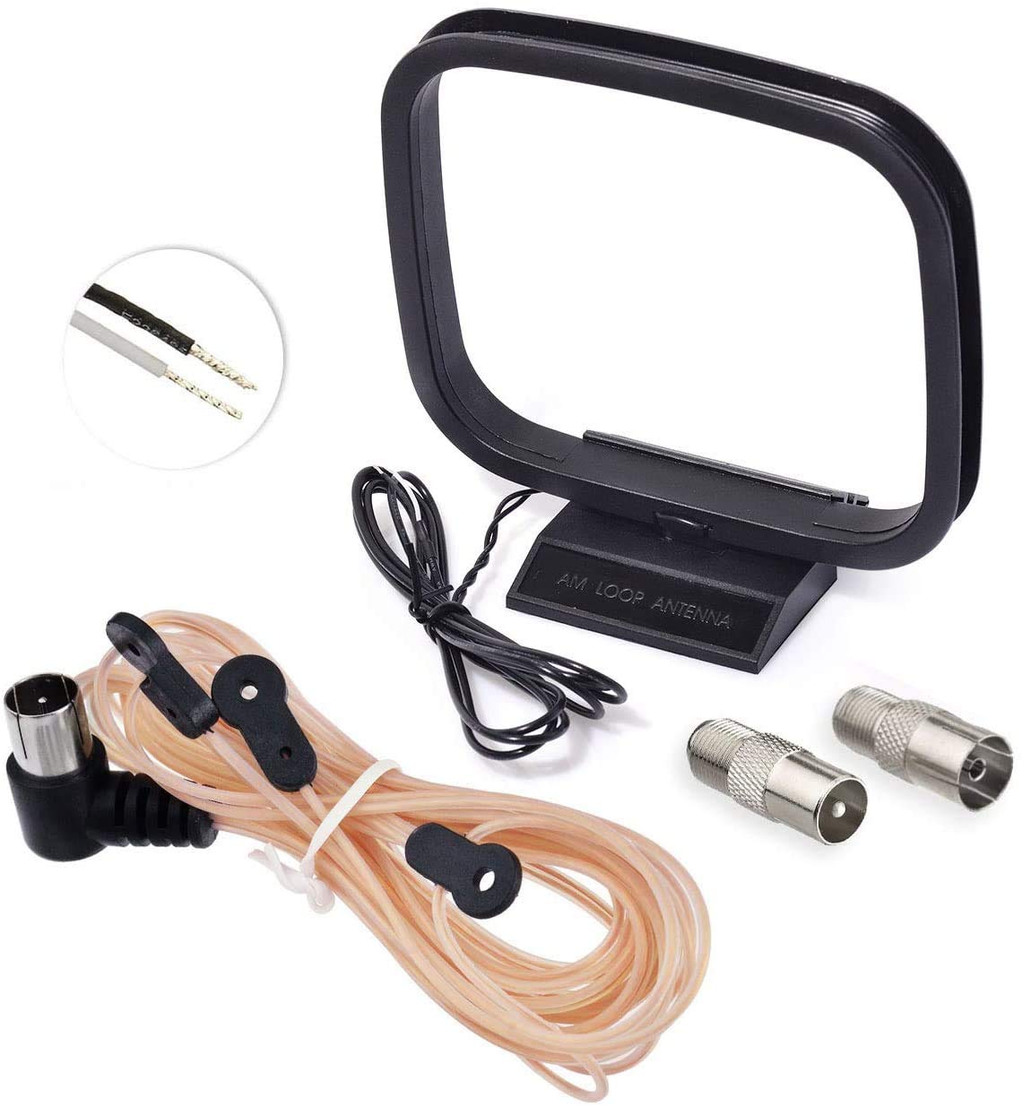 Bingfu FM Radio Dipole Antenna 75 Ohm Indoor AM Loop Antenna for Pioneer Onkyo Yamaha Marantz Indoor Bluetooth Home Stereo Receiver AV Audio Video