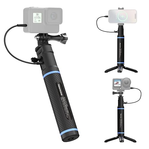 Newmowa 10000mAh Power Bank Handle Grip, PD/QC Fast Charging, Portable Tripod Compatible for Phone, GoPro Hero, DJI Action Camera, Insta 360, Digital