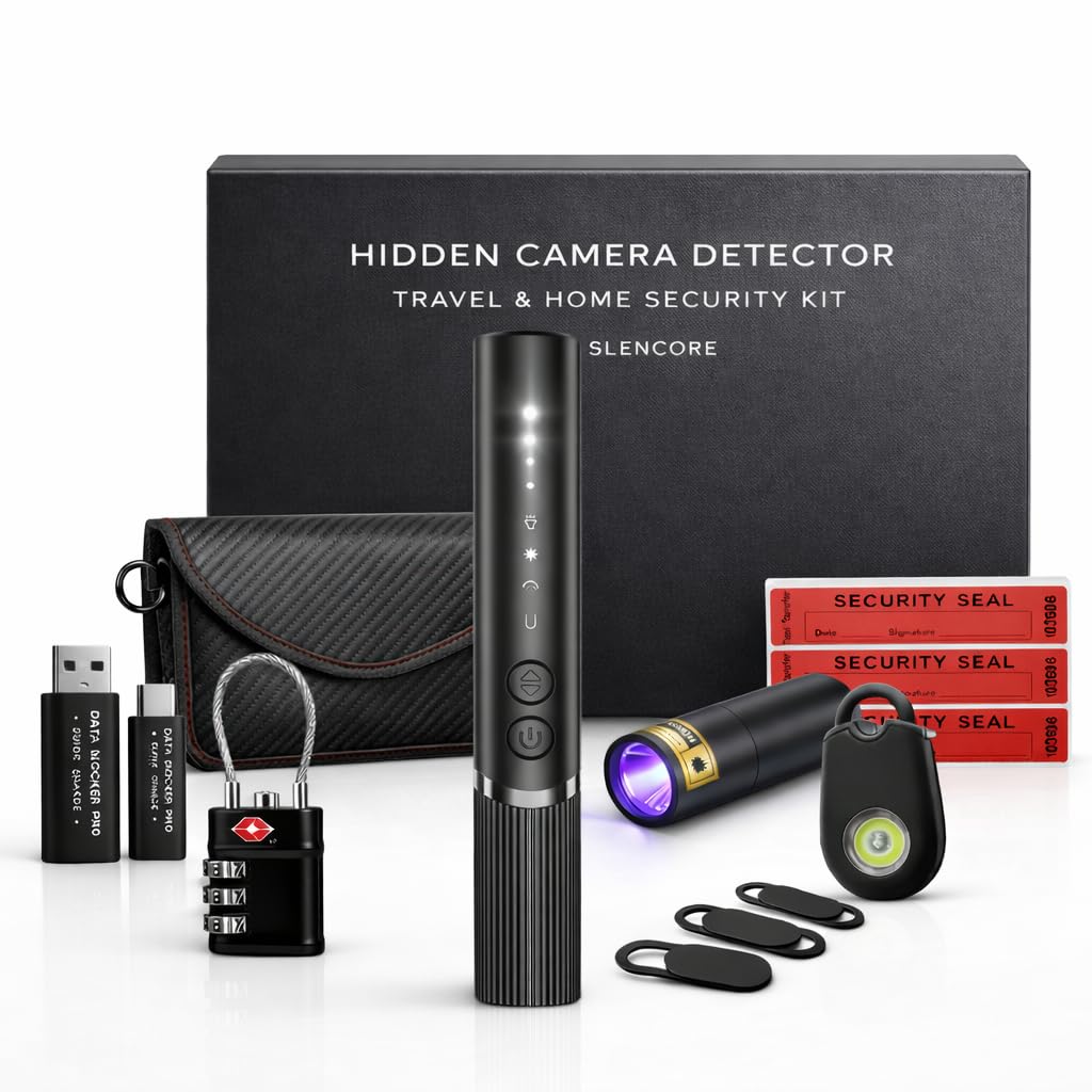 Hidden Camera Detector by Silencore - Travel Privacy Protection Kit for Hotels & Airbnb, Office | Spy Camera Detection, GPS Tracker Detector, USB Data