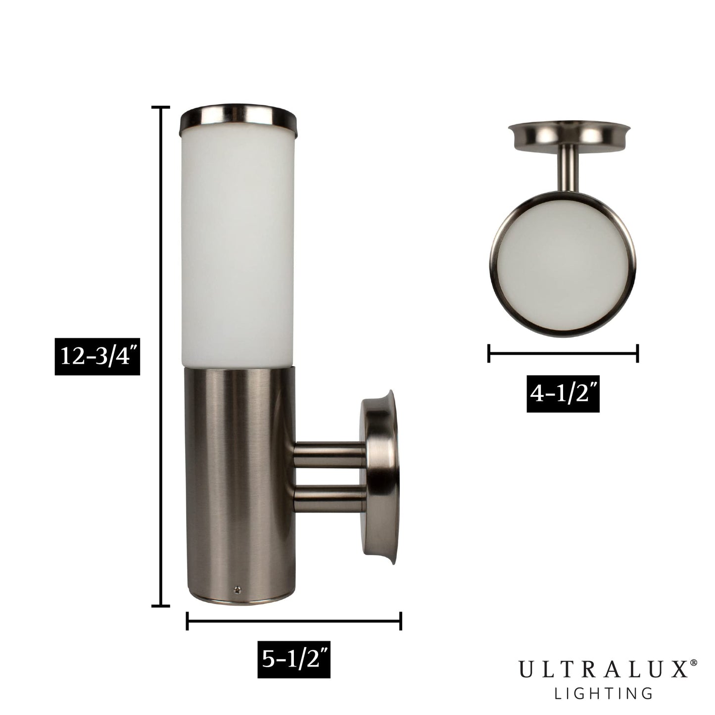 Ultralux Classic LED Outdoor Wall Sconce Front Door Light Fixture, 500 Lumens, 13 Inch Outdoor Sconce 9 Watt Outside Lights for House, Porch and Yard