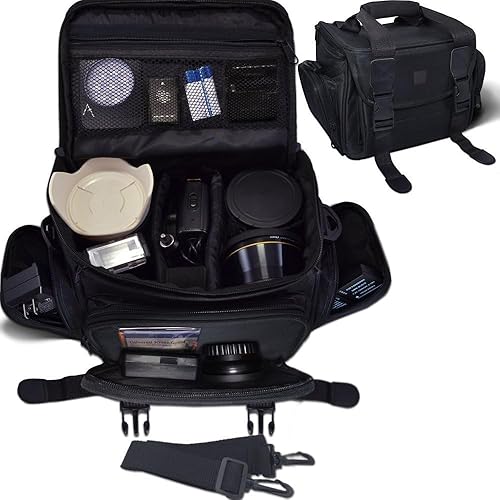 eCostConnection Deluxe Large Digital Camera/Video Padded Carrying Bag/Case for Nikon D5100, D5200, D5300, D5500, D7000, D7100 Camera & More +