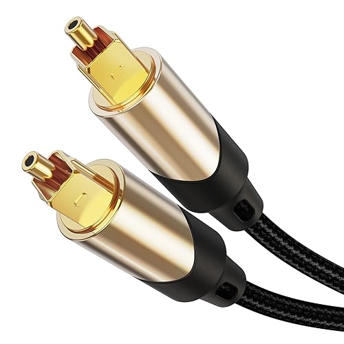 CableCreation 6FT Optical Audio Cable, Toslink Cable Male to Male Digital Optical Audio Cable with Gold Plated for Home Theater, Sound Bar, TV, Xbox
