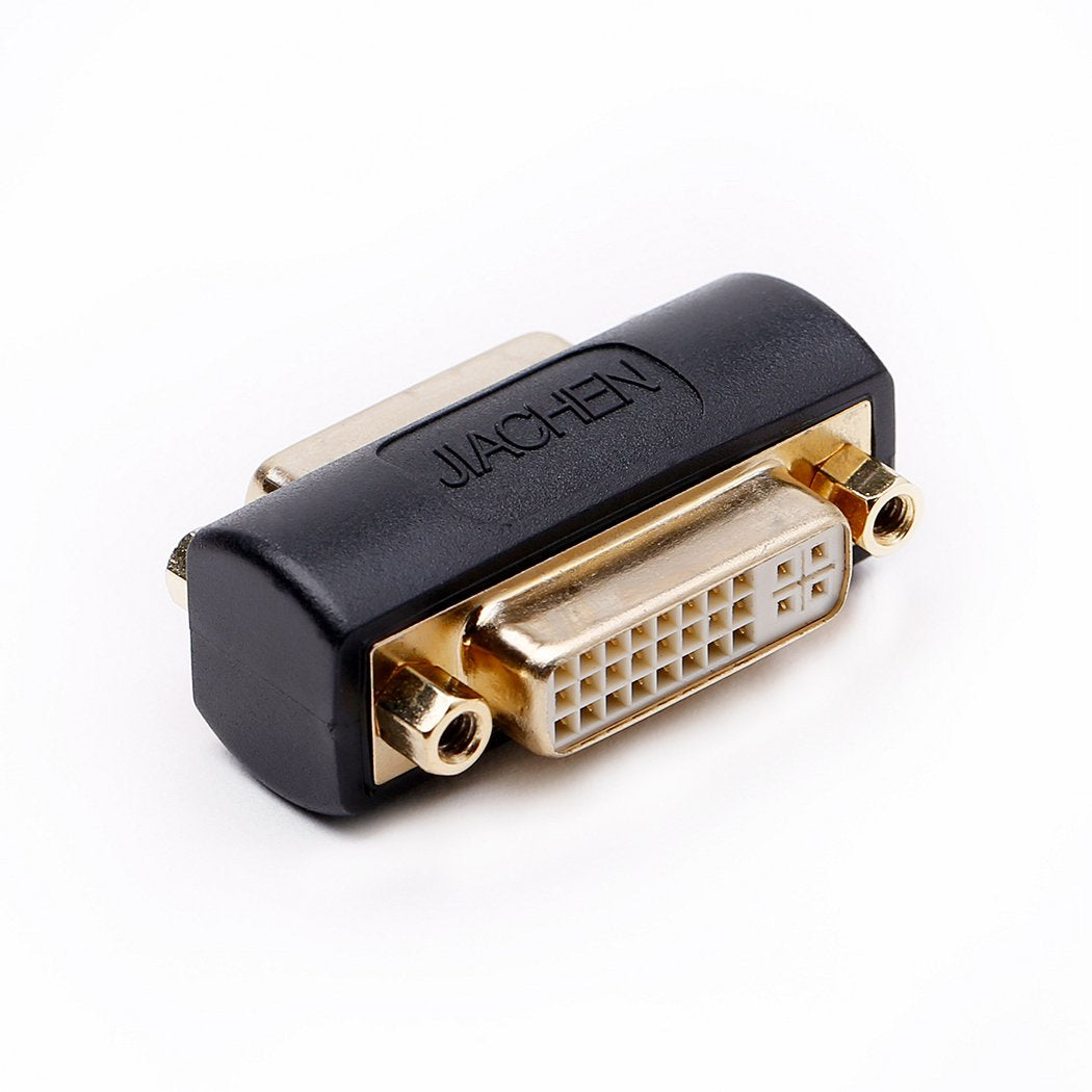 Arnorin DVI Coupler Female to Female Gender Changer Bulkhead Mount Adapter (Black Gold Plated)