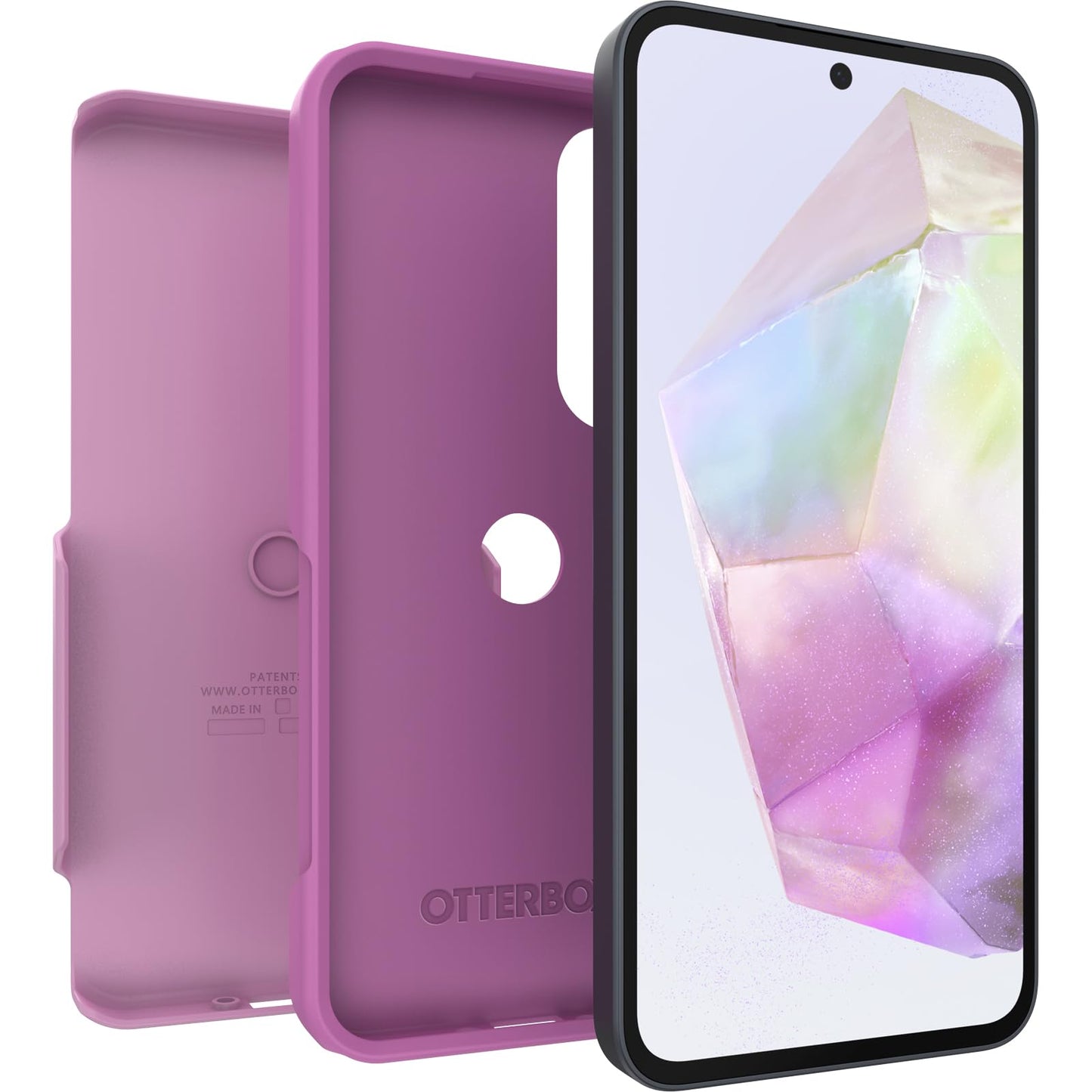 OtterBox Samsung Galaxy A35 Commuter Series Lite Case - Run Wildflower (Pink), Slim & Tough, Pocket-Friendly, with Open Access to Ports and Speakers