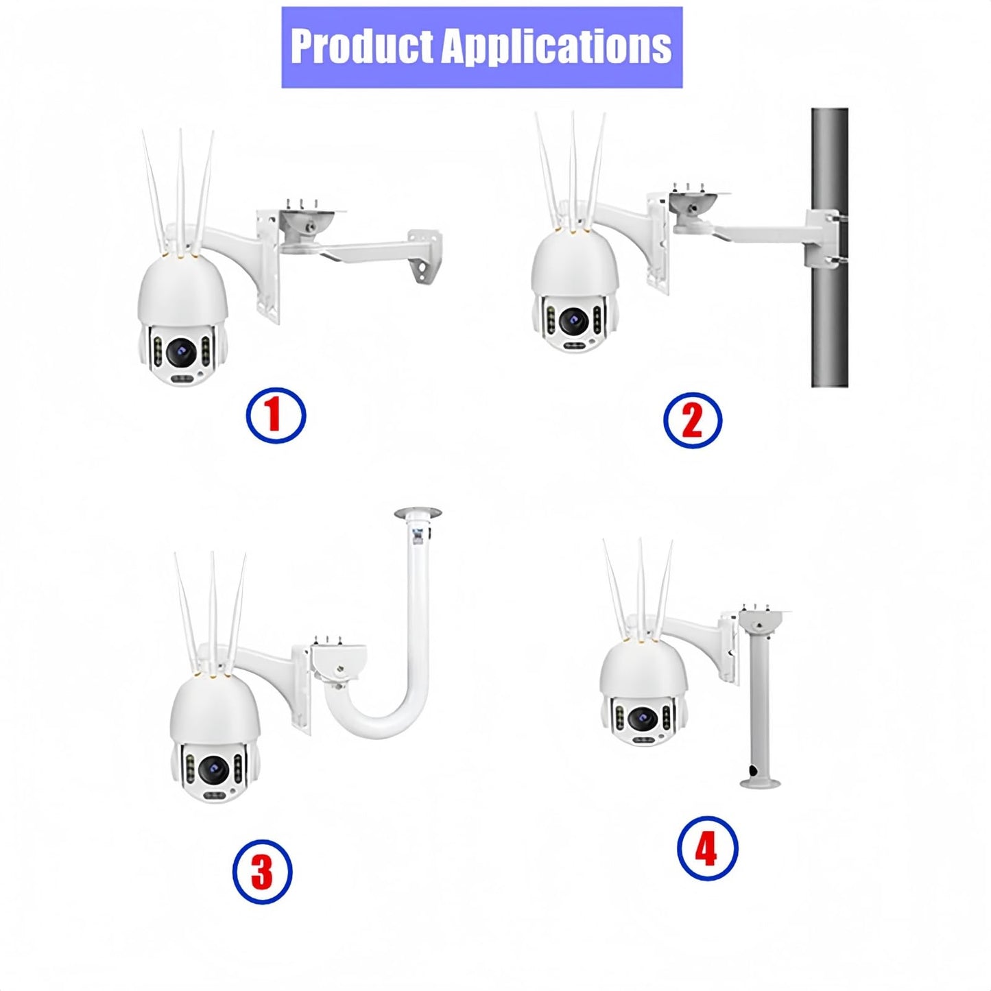 GledeYeTec L-Shape Dome Camera Bracket Adapter,Universal Steel Vertical Ceiling Wall Mount Bracket Holder Wall Ceiling Mount Bracket for CCTV
