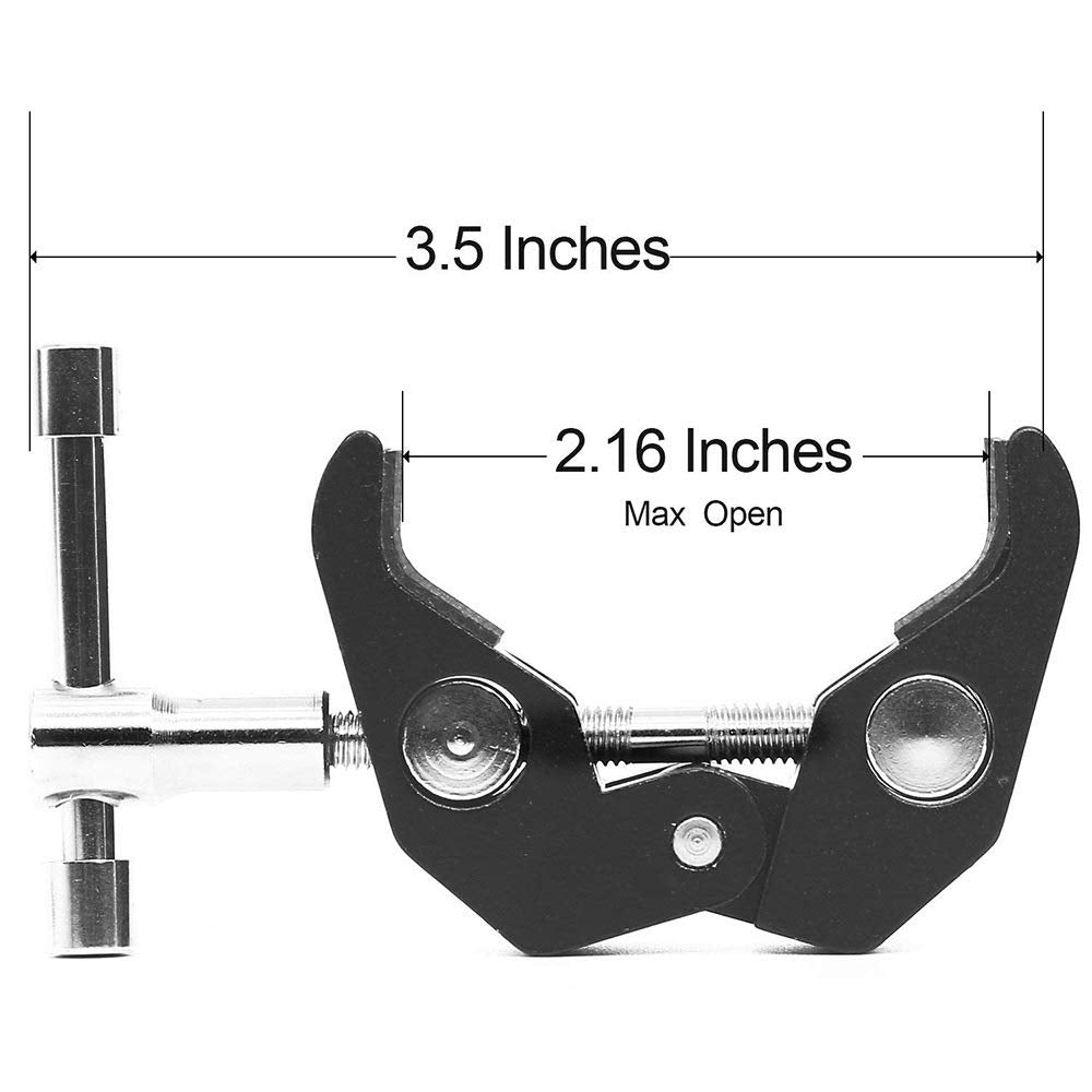SLOW DOLPHIN Photography Super Clamp with Camera Clamp Mount Ball Head Clamp and Mini Ball Head Hot Shoe Mount Adapter with 1/4'' -20 Tripod Screw