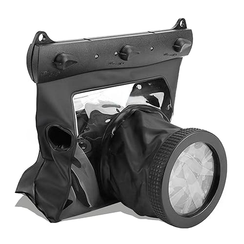 DSLR Camera Univeral Underwater Housing Case Pouch Bag,20-Meters Dving Case Bag Cover for and Other DSLR Cameras (Black)