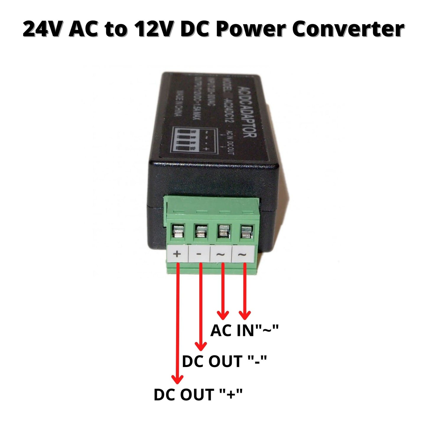 Evertech 24V AC to 12V DC 1.5A Power Converter Adapter for CCTV Security Camera
