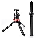 Movo Universal Mini Camera Tripod with Extendable Pole (MV-T1) Adjustable Head, Heavy-Duty Aluminum Travel Stand for DSLR, Mirrorless, GoPro