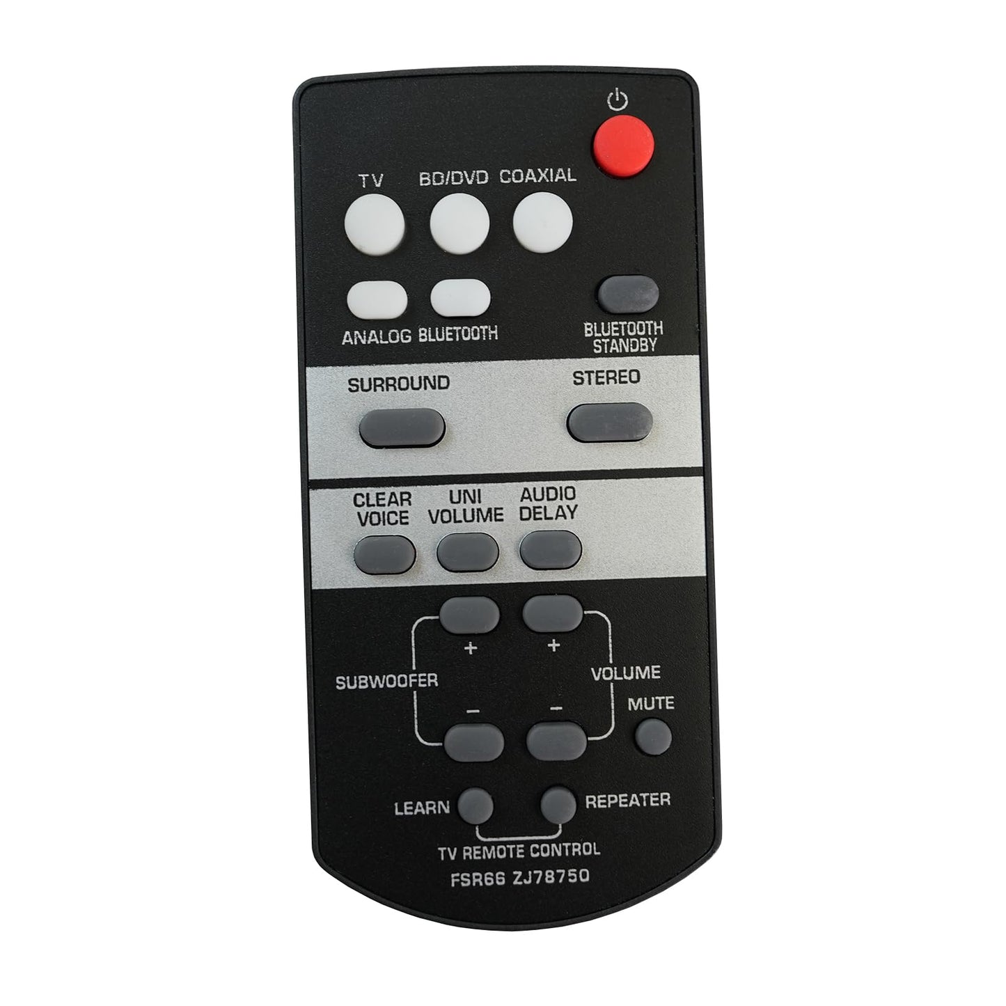 Replaced Remote FSR66 for Yamaha YAS-107 YAS-207 YAS 106 YAS-203 ATS-1070 ATS-1060 ATS-1030 ZJ78750 ATS1050 ATS-1050 YAS-105 YAS-103 ATS1080 YAS-1080