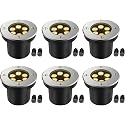 JESLED Outdoor Landscape Lights, 6W LED In Ground Well Lights, 12V 24V 3000K Warm White, IP67 Waterproof Low Voltage Landscaping Spotlight