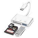 YOFEEPOP SD Card Reader, USB 3.0 Type C Memory Card Adapter, SD/TF Card Reader with USB 3 Port, SD Card Reader Compatible with iPhone 17/16/15