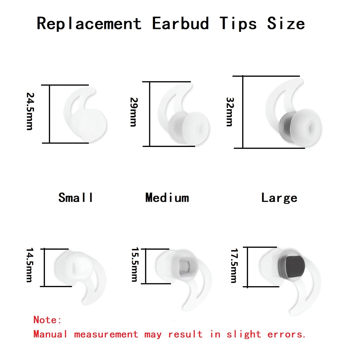 CYADCI Earbud Replacement Tips Silicone Ear Bud Tips Eartips Compatible with Bose Qc20 Qc30 IE2 SoundSport IE3 SIE2i Headphone Ear Tips Earbud Covers…