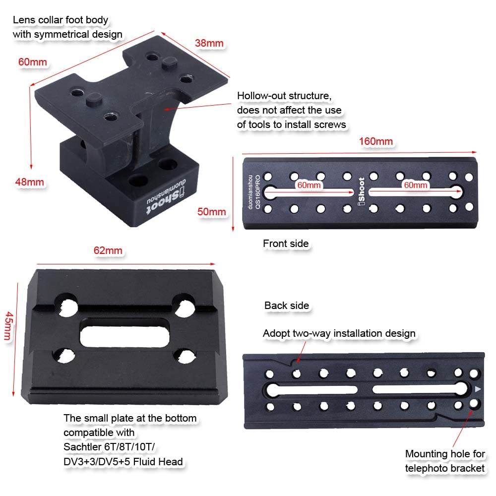 iShoot Lens Collar Foot Tripod Mount Ring Base Compatible with Canon RF 400mm f/2.8L is USM, RF 600mm f/4L is USM & RF 800mm f/5.6L is USM, Support