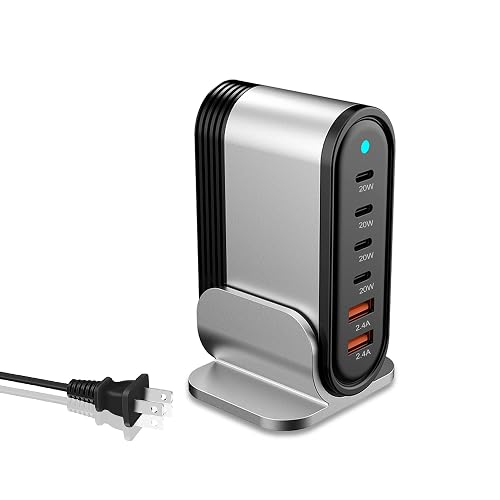 USB C Fast Charger,Fast Charging Station Hub Block Cube with 2 USB A and 4 USB C Wall Charger Power Multiple USB Charger Plug for iPhone 17 16 15 14