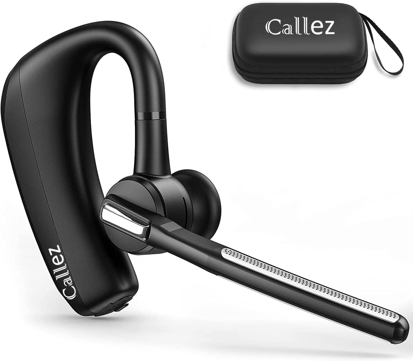 Callez Bluetooth Headset for iPhone Android Cell Phone, Bluetooth Earpiece V5.0 with CVC8.0 Dual Mic Noise Cancelling & Mute/Volume Buttons