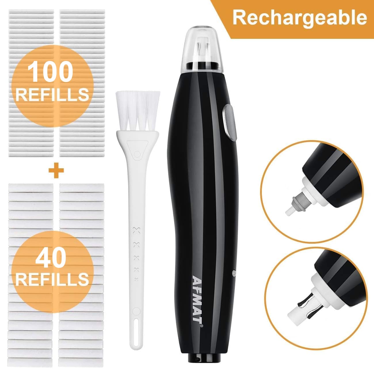 AFMAT Electric Eraser for Artists, Rechargeable Electric Eraser Kit, 140 Refills for Drafting, Electric Pencil Eraser - Battery Operated for Drawing