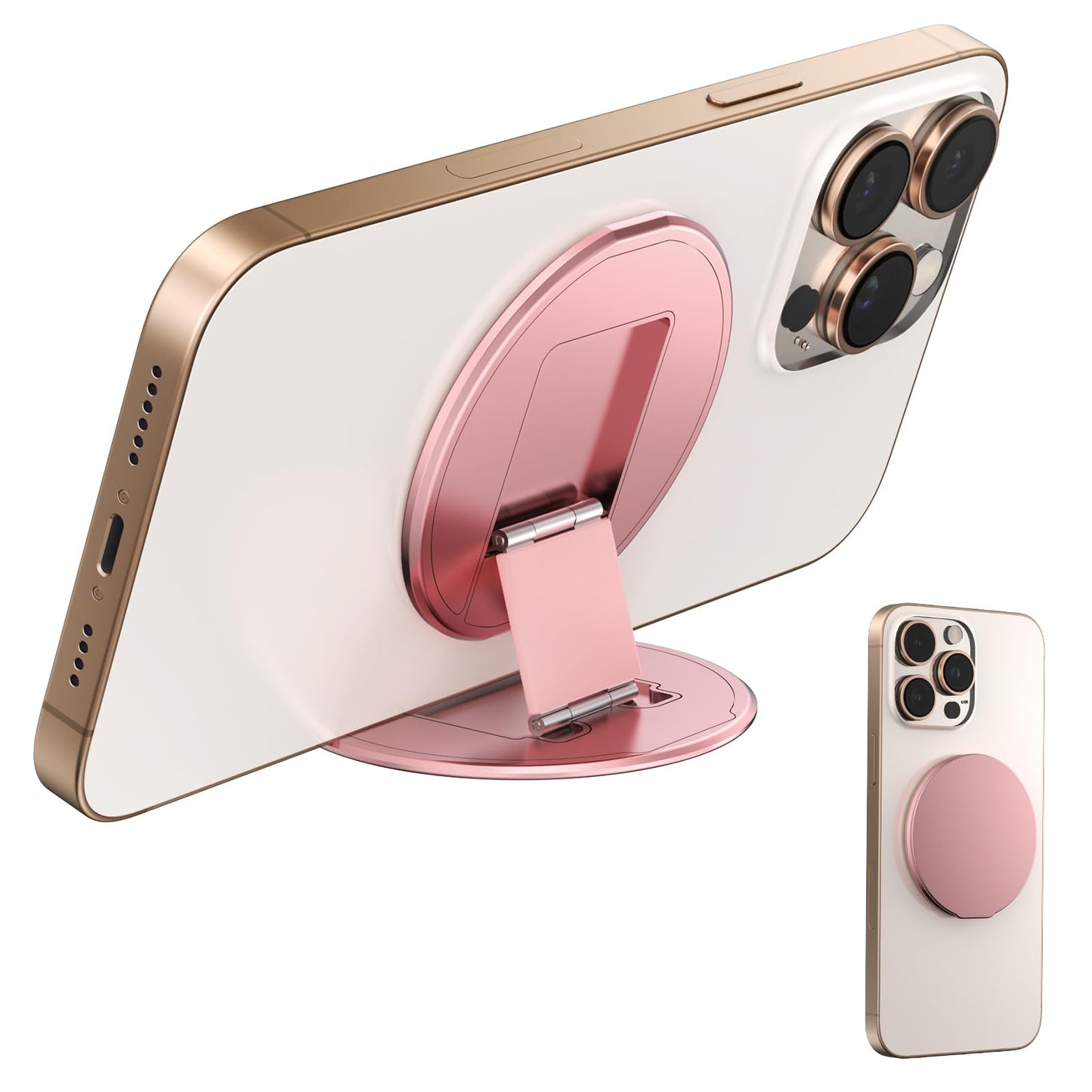 KERZEAT Two-Sided Magnetic Phone Ring Holder for MagSafe, Magnetic Cell Phone Grip Stand Finger Ring Kickstand Compatible with iPhone