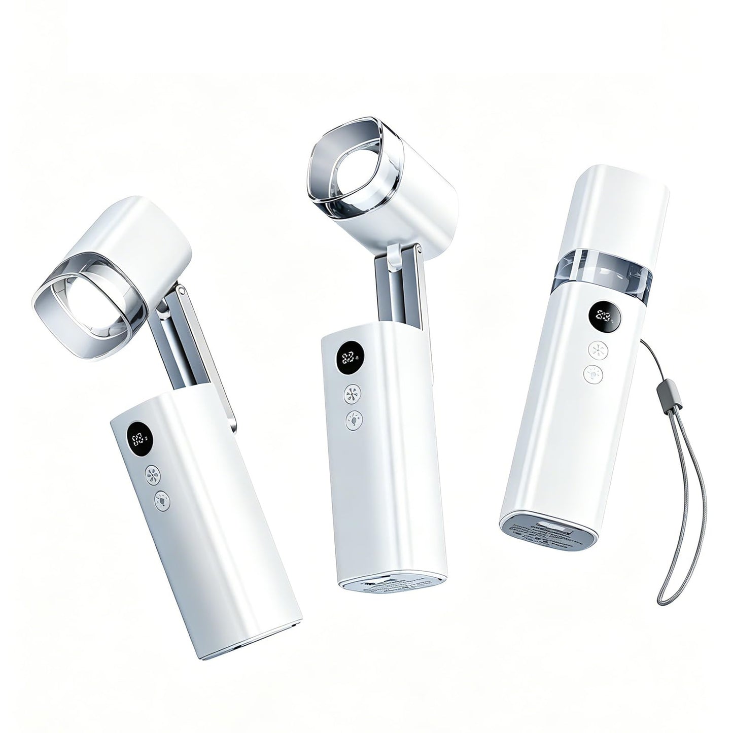 Blissfuhue Mini Handheld Turbo Fan with Flashlight Light