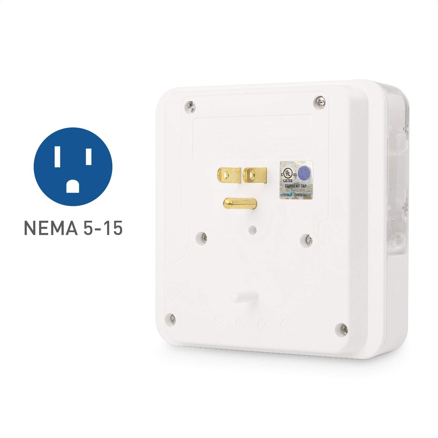 Cable Matters 3 Outlet Wall Mount Surge Protector with USB Charging and 3 Inch Wide Slide-Out Smartphone Holders White