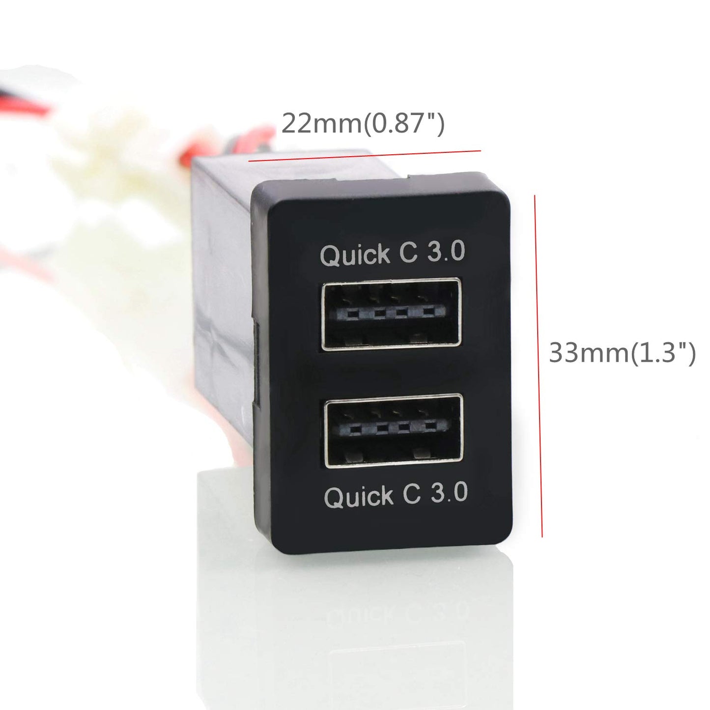 QC3.0 Dual USB Power Socket, Quick Charge Car Charger USB Adapter for Smart Phone PDA iPad iPhone Android GPS Use for Toyota