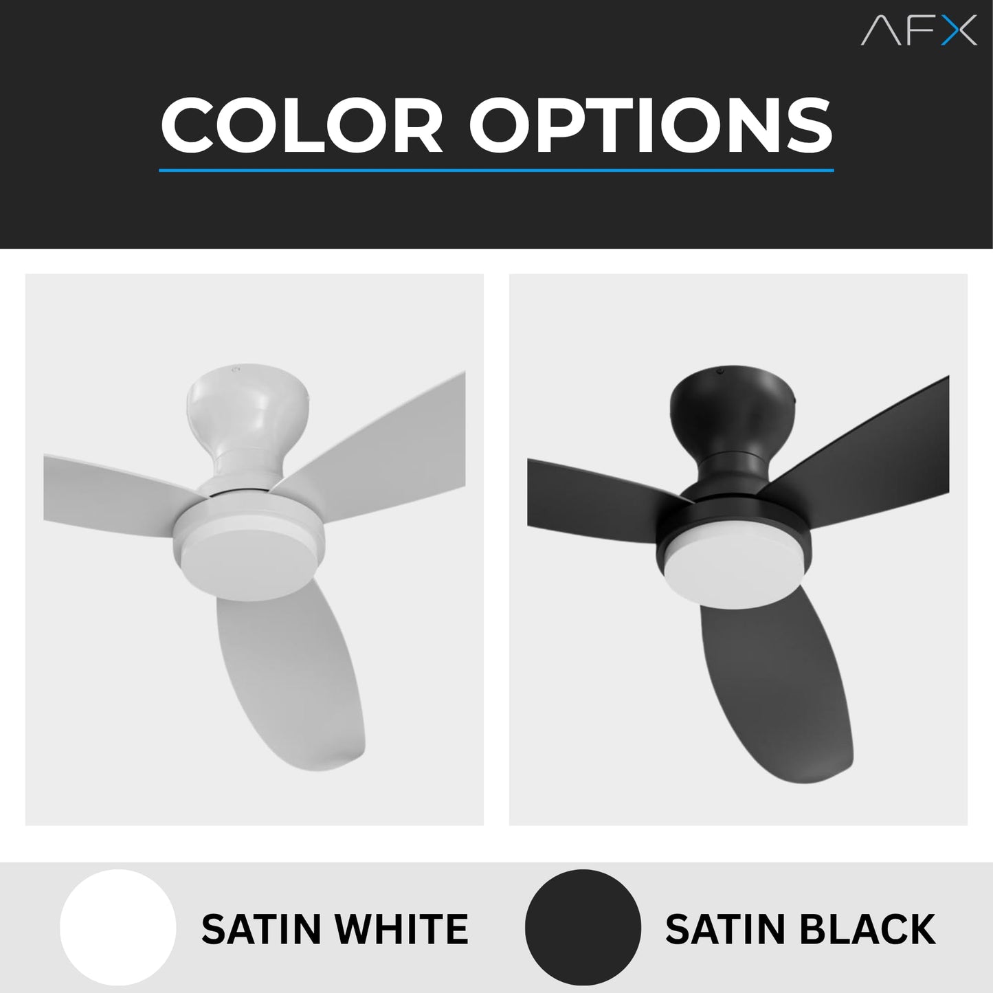 AFX BNKN523W Banks 52 Inch Ceiling Fan | 3 Blade Modern Indoor Outdoor Fan with Integrated LED Downlight and Wireless Remote | Reversible DC Motor |