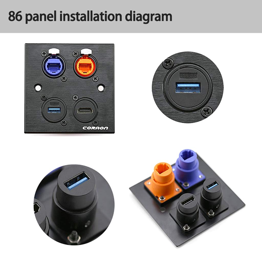icepc RJ45 Cat6 Socket D-Type Module Shielded Industrial Panel Mount Bulkhead Female/Female Feed Thru Coupler Signal IP67 Waterproof Connector Network