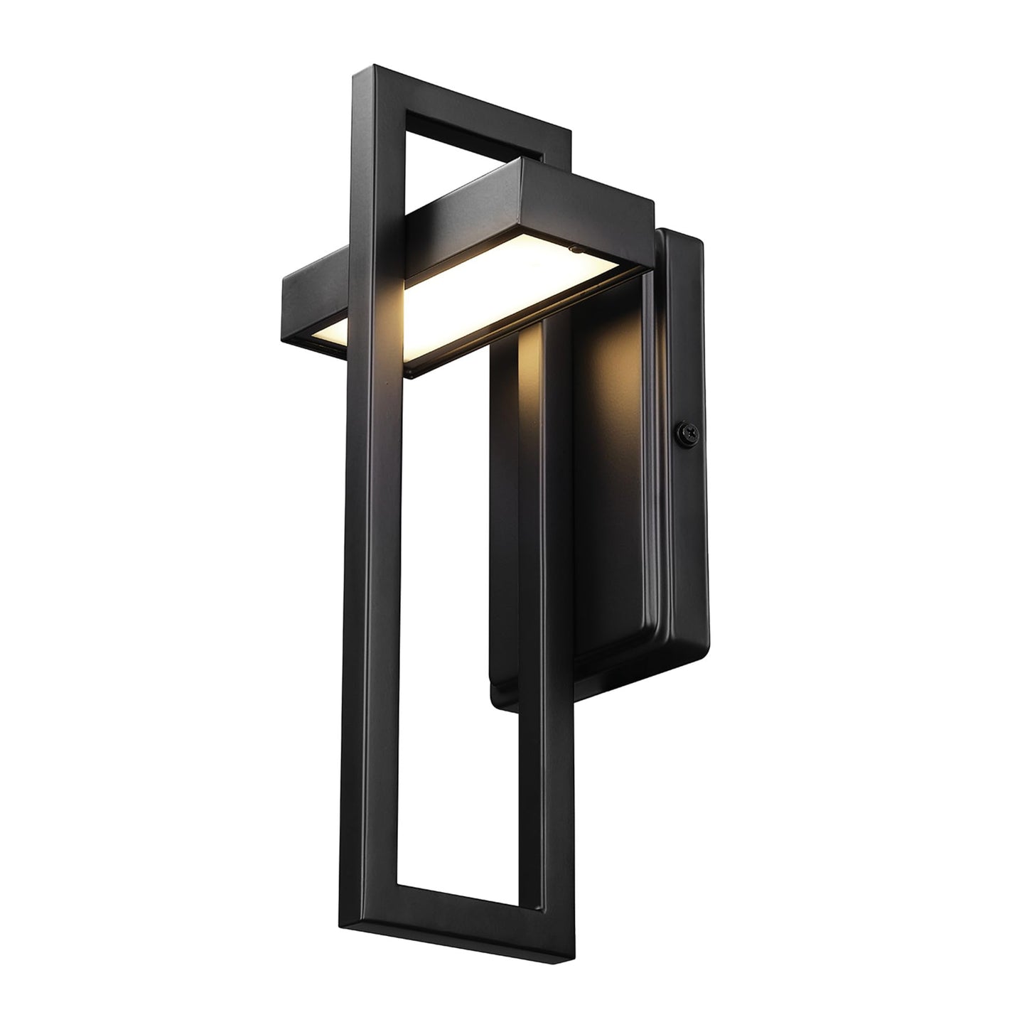 GLOBE Electric 60000024 12W LED Integrated Outdoor Wall Sconce, Matte Black, 400 Lumens, 3000 Kelvin, 80 CRI, Weather Resistant Exterior Lighting