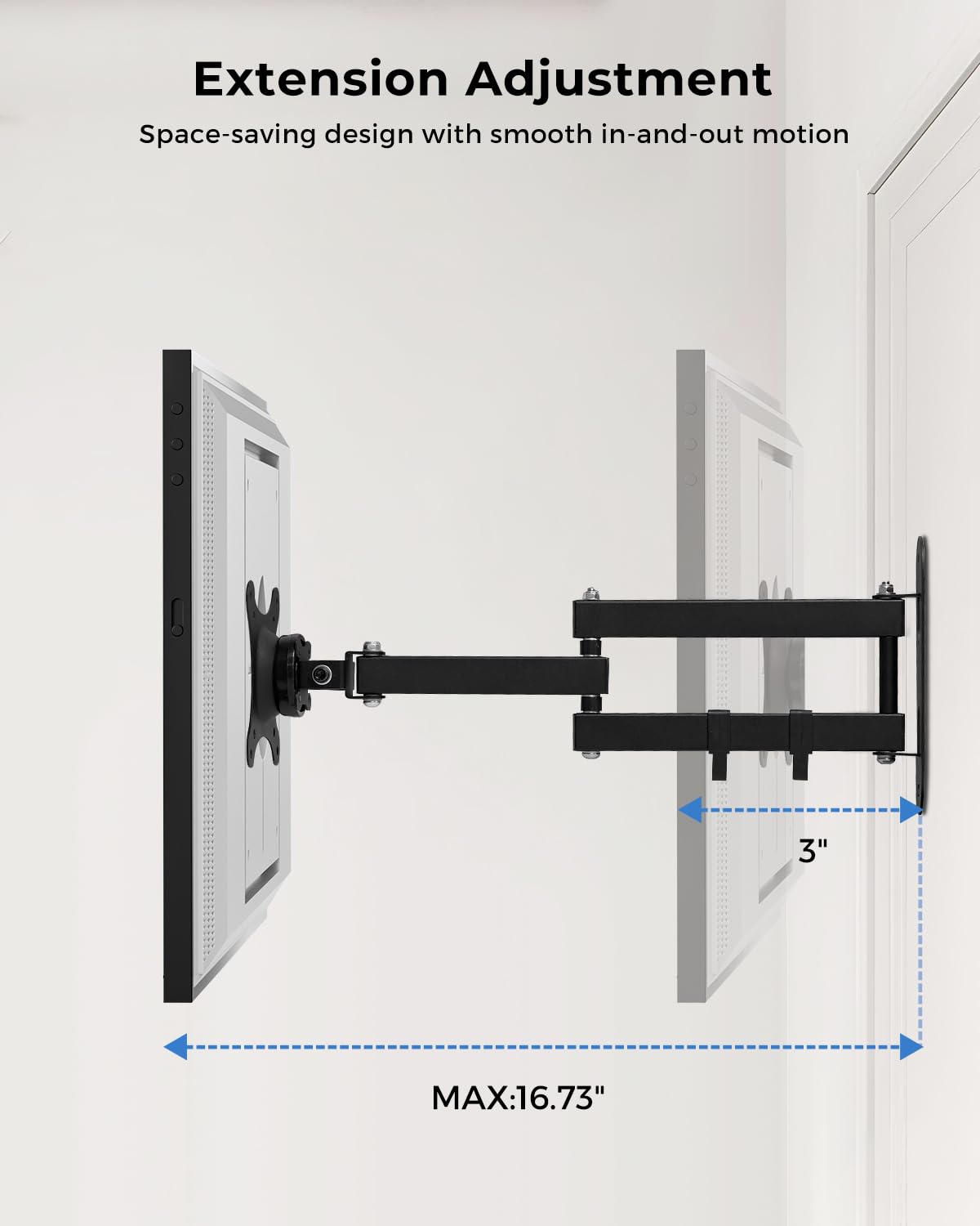 UBeesize Wall Mount for Echo Show 21 and Echo Show 15, Full-Motion Extendable 360° Swivel & 270° Tilt Bracket for Alexa Show 21 &15 - Heavy-Duty, Easy