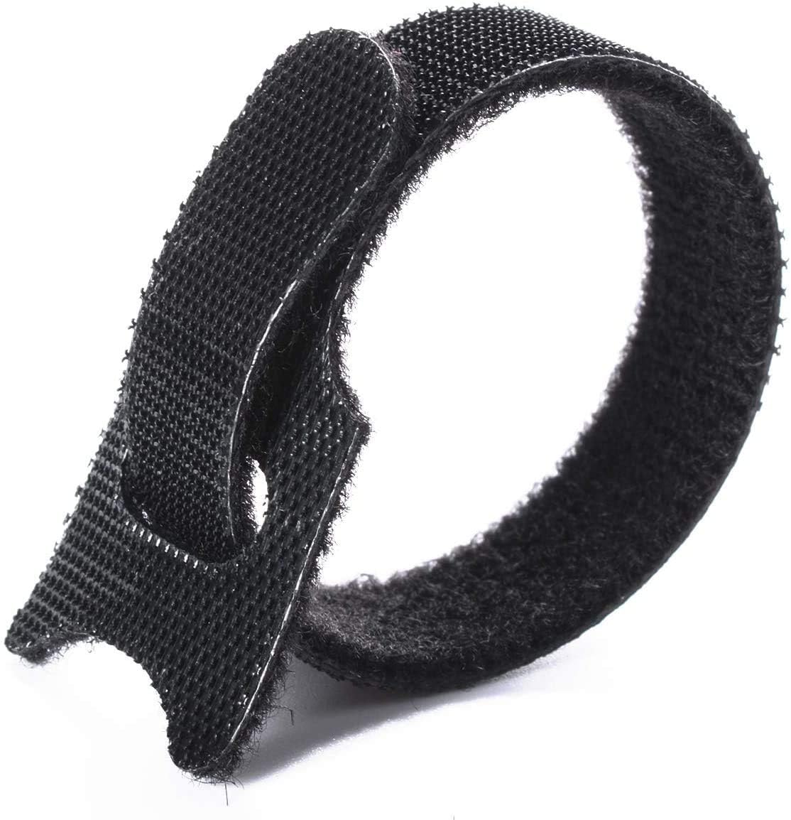Reusable Cable Ties Management Microfiber fastening cloth, Adjustable Fastener Cable Strap Hook and Loop Cord Ties, Black. (6 inch 20 Pieces)