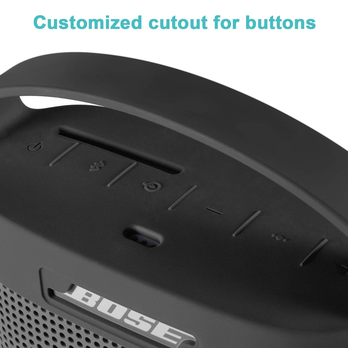 TXEsign Protective Silicone Stand Up Case with Handle Compatible with Bose SoundLink Color Speaker II?Dark Gray