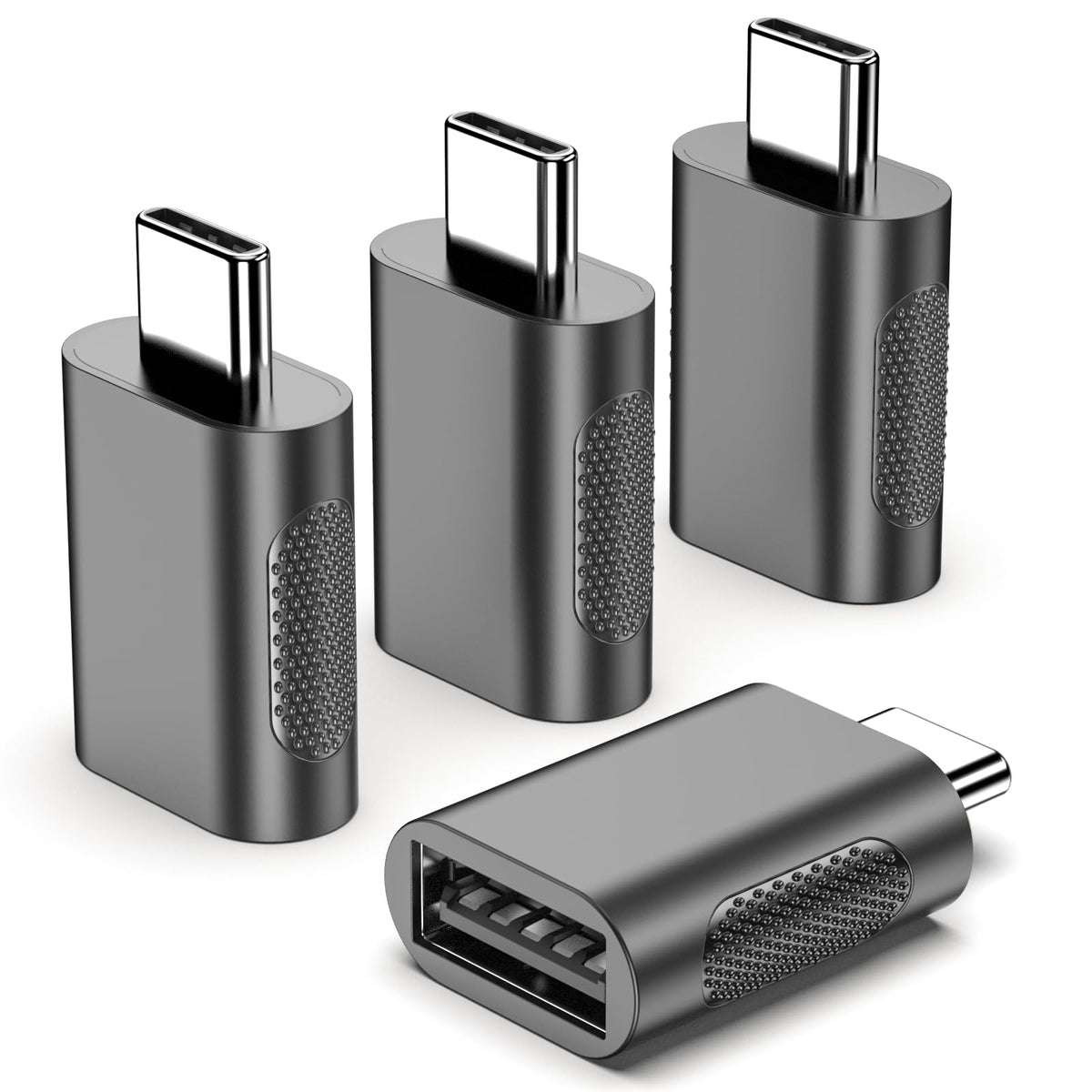 POHFP USB C Adapter (4 Pack), Type C Male to USB Female Connector, USB 3.0 Female to Thunderbolt 4/3 Adapter Compatible with MacBook Pro, Chromebook…