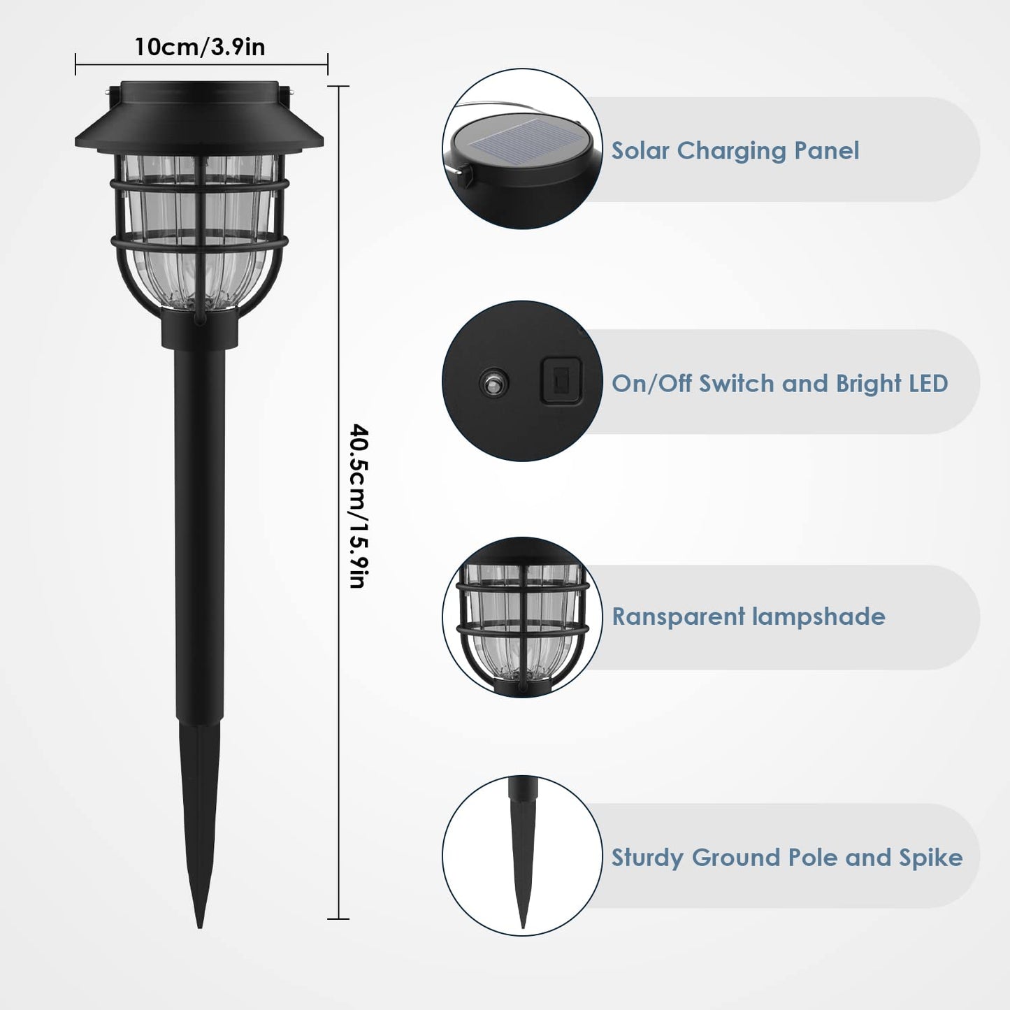10 Pack Solar Pathway Lights Outdoor - Bright Solar Powered Garden Light with Warm White LED, Auto On/Off Waterproof Path Lights Decorative, Landscape