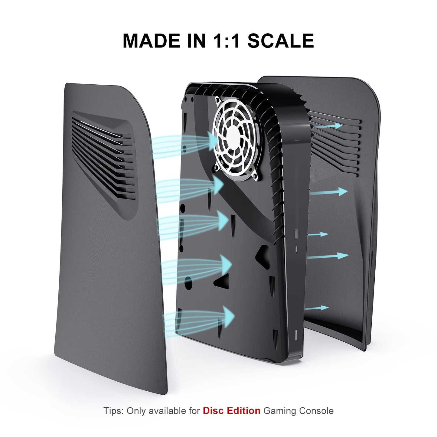 innoAura P5 Plates Cover Faceplates for 2020 Model P5 Disc Edition, Enhanced Cooling Vents & Dust Filter, Anti-Scratch Protective Case with Heat