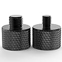 Donuts Mic Stand Adapter 5/8 to 3/8 and 5/8 to 1/4 Mic Thread Screw Adapter Combo Pack For Microphone Mounts and Stands 2 Pack Black