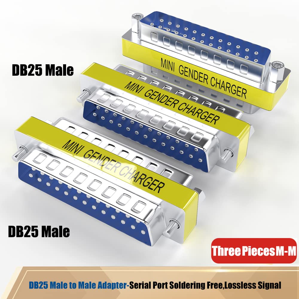 Warmstor 6-Pack DB25 25Pin Female to Female Male to Male Mini Gender Changer Coupler Adapter RS232 Serial Cable Connector