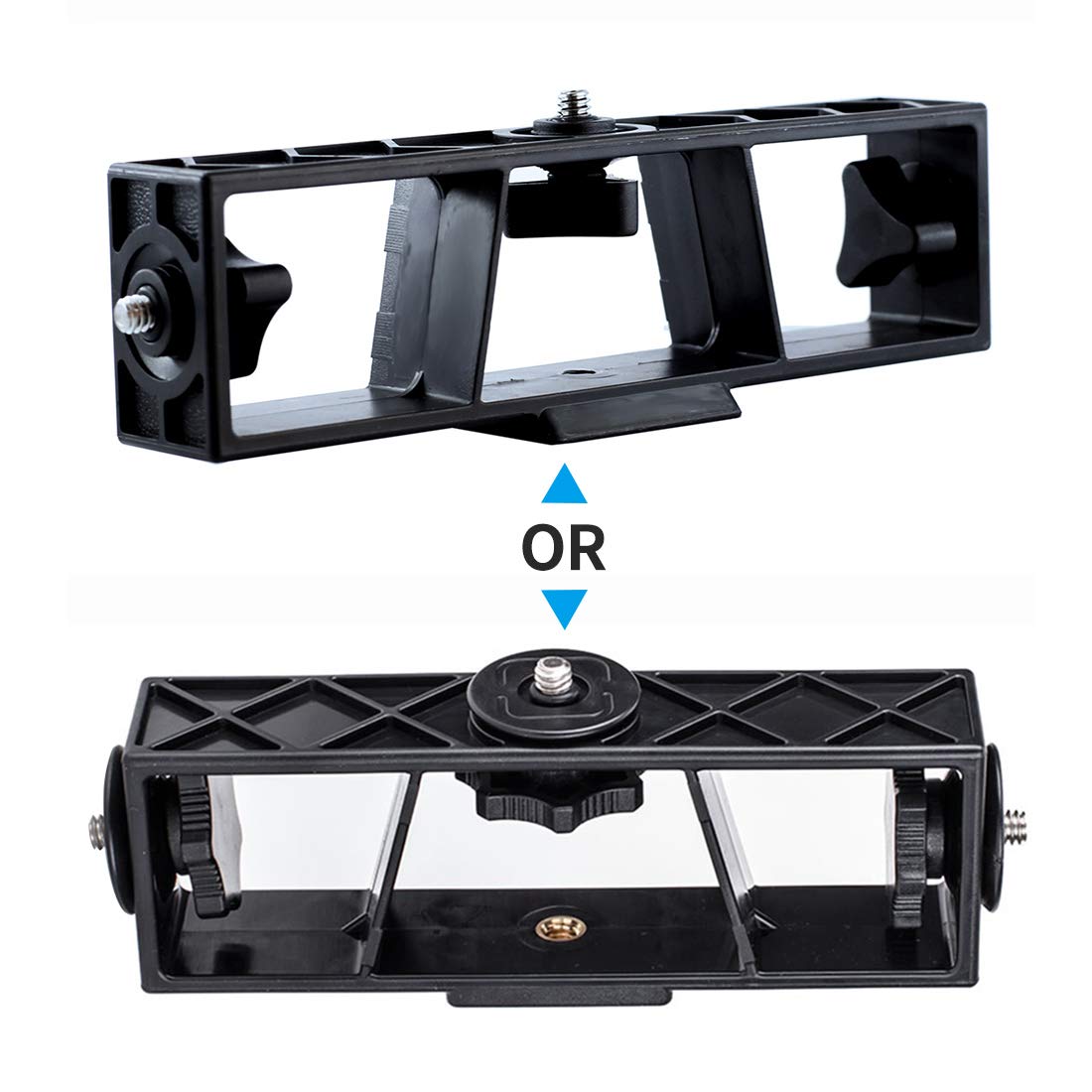 BGNing Multifunction 3in1 Mobile Phone Clip Live Photography Mount Bracket Tripod Head Support Holder Smarphone Stand Accessory (Black L)