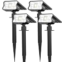 HGGH Solar Lights Outdoor Waterproof IP67, 60 LED 3 Lighting Modes Solar Spot Lights Outdoor for Yard Garden Pathway Landscape, Auto On/Off, Function