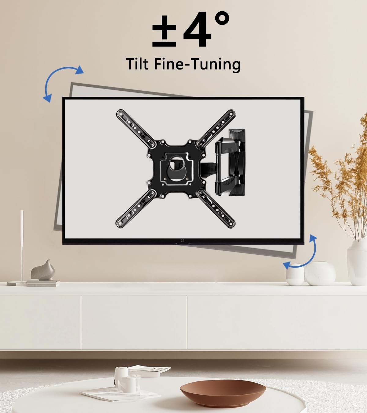 Full Motion Wall Mount for 32-60 Inch Screens, Swivel, Tilt & Extend, Articulating Mount Bracket for LED LCD OLED 4K Displays Up to 77 lbs, VESA