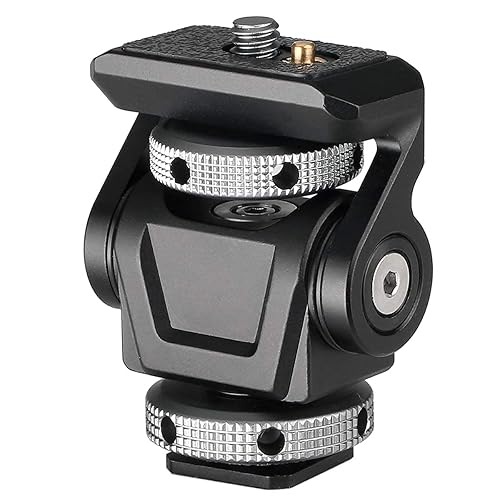 DSLR Camera Field Monitor Mount Holder with Cold Shoe for 5 inch and 7 inch Monitor, Swivel 360° and 180° Tilt for Video Shooting Photography