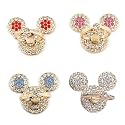 4 Pack Crystal Anime Finger Ring Holder Sparkly Rhinestone Mouse Phone Ring Grips, 360? Rotatable Self-Adhesive Decal Stickers Premium Gold Cell Phone