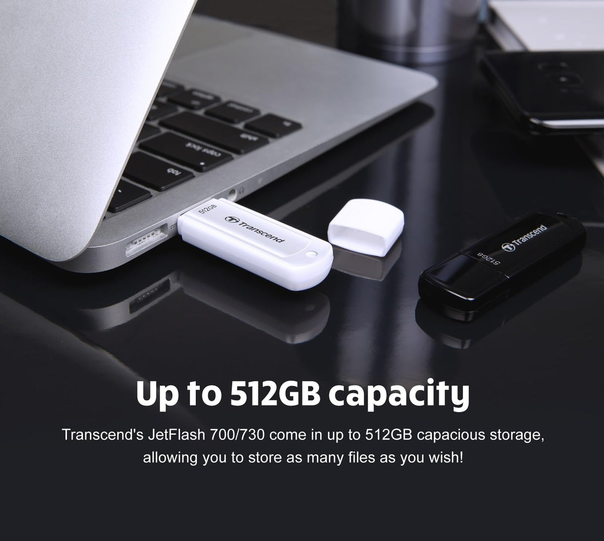 Transcend 128GB JetFlash 730 USB 3.0 Flash Thumb Drive, White