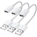 USB C Female to USB Male Adapter (3-Pack),Type C to USB A Charger Cable Adapter,Compatible with iPhone 17 Air 16 Pro 15 Max,iPad,Samsung Galaxy Note…