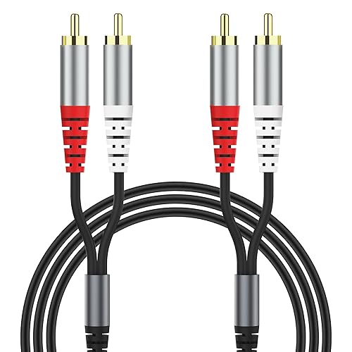 RCA Gold-Plated 2RCA Male to 2RCA Male Stereo Audio Cable - 1.5M/59Inch Compatible with Speaker, Amplifier, Receiver, Home Theater, Subwoofer
