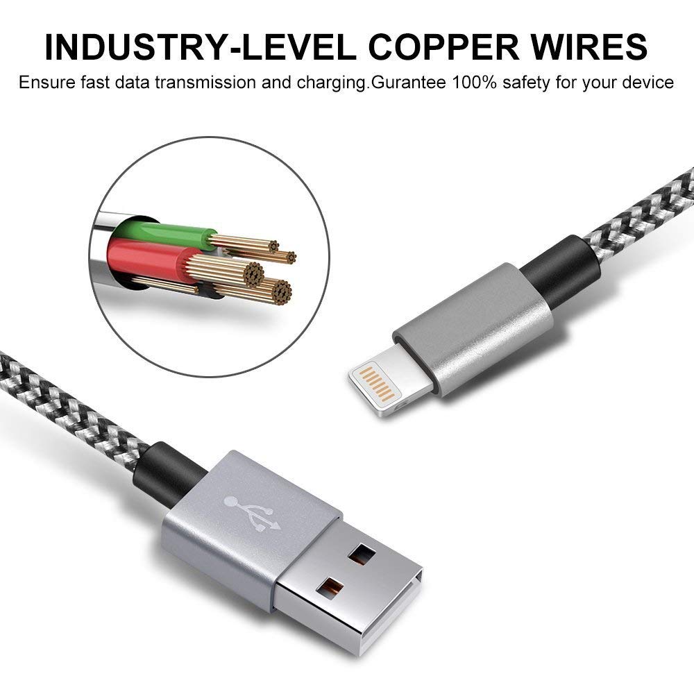 Short i-Phone Charger Cable 4Pack, 1FT USB A to Lightning Cable Braided Fast Charging for iPhone 14 13 12 11 Pro Max/XS XR Max 8 7 6 Plus/ Pad for Car